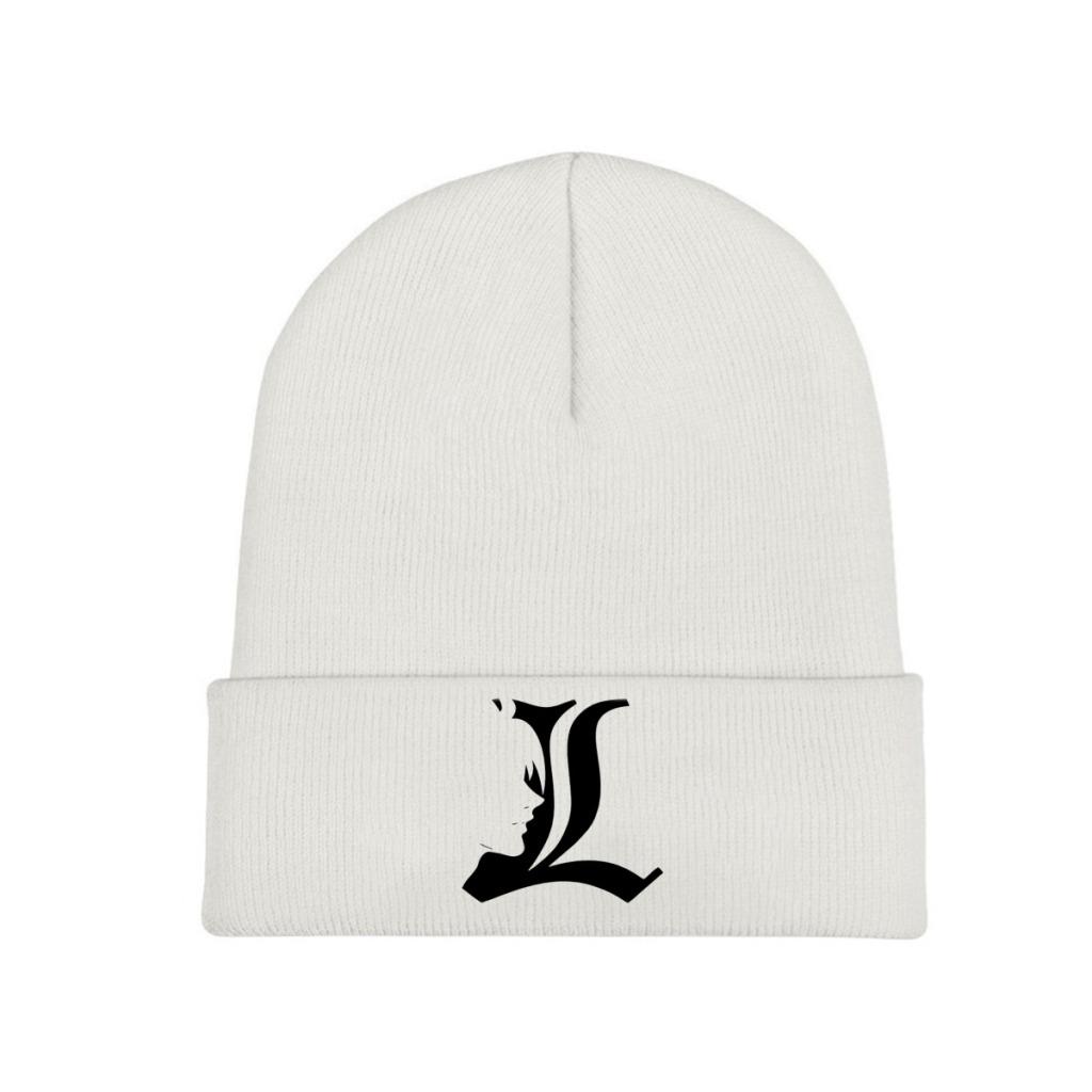 Death Note L Knitted Hat Women's Unisex's Beanies Winter Hats Polyester  Casual Caps
