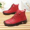 Women Shoes Autumn Red Leather Loafers for Women Lace Up Sneakers Casual Platform Women's Ankle Boots Winter High Top Sneakers