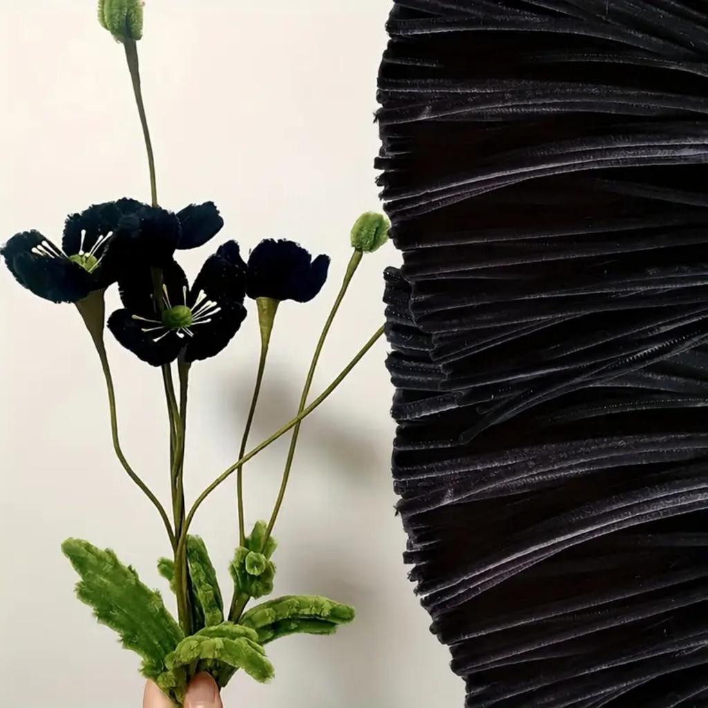 199pcs Set of Pipe Cleaner, Black and Grey Mixing, DIY Pipe Cleaner, Suitable for Art and Handicraft Gift Making