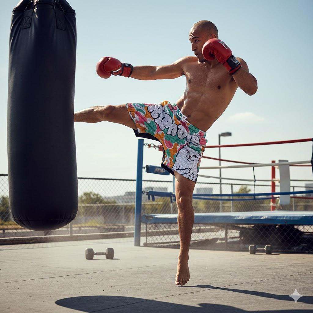 CAT Star Muay Thai Training Kickboxing Boxing Print Shorts Martial Art Boxer Unisex Men Women Kid Pants Fighting Fitness Gym Sport Workout