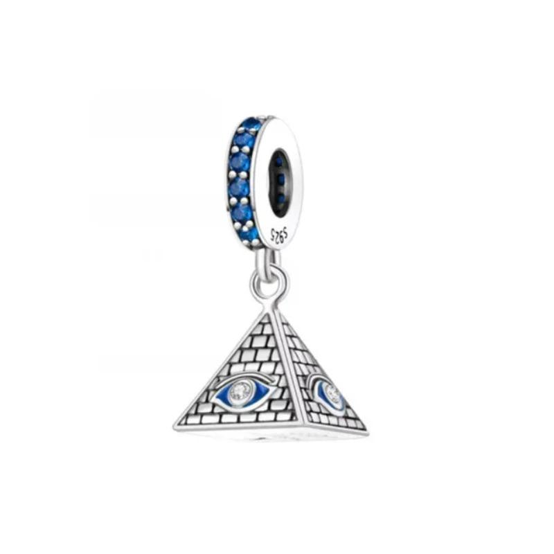 925 Silver Eye of Greece Devil Pendant Charm Bead for DIY Women Jewelry Bracelet Necklace