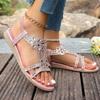 Fashion Women's Sandals Fashion Women Summer Sandals 2025 New Summer Shoes for Women Low Heels Flat Sandalias Mujer Crystal Footwear