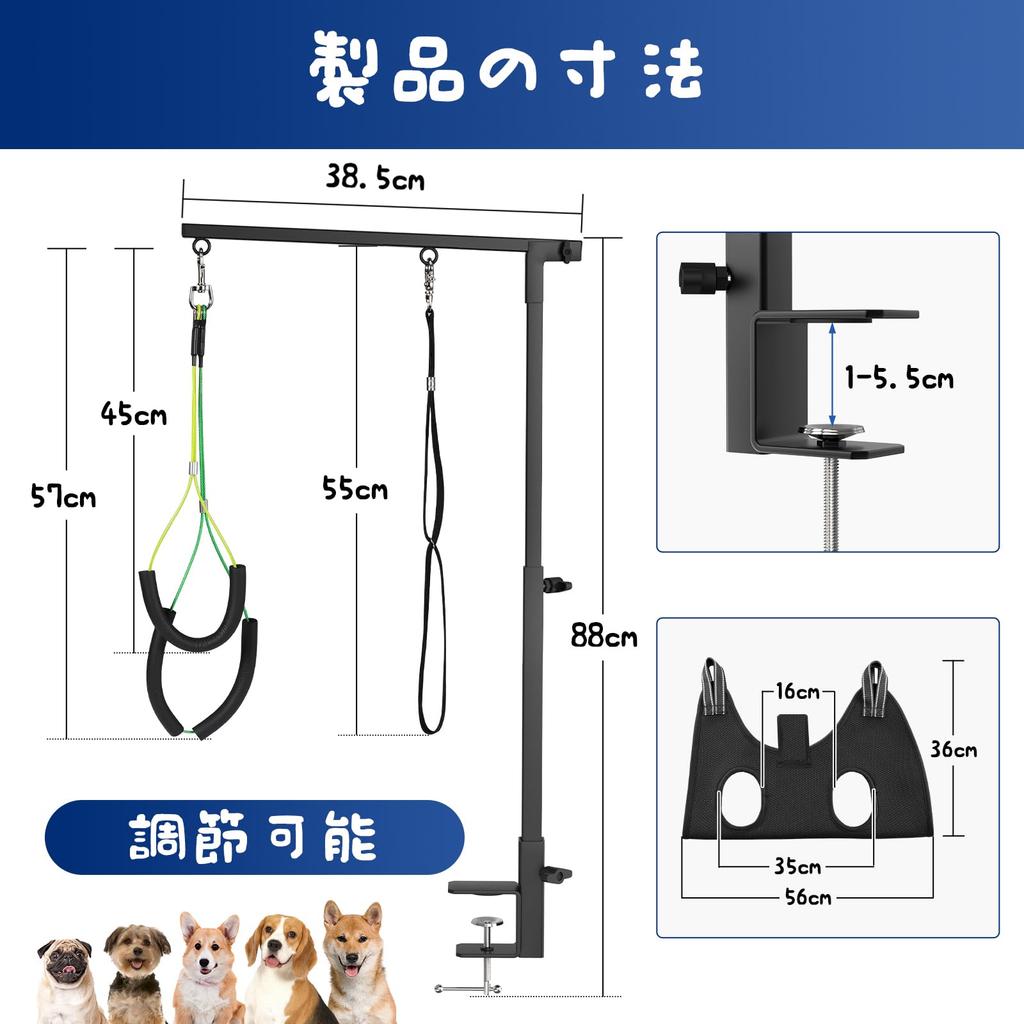 Pawaboo Dog Grooming Secures to Grooming Includes Grooming Hammock for Includes Grooming Secures to Small and Medium Easy Includes Storage Bag Arm,