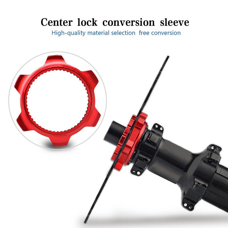Bike Hub Center Lock To 6 Hole Adapter Mountain Bicycle Centerlock Hubs Middle Lock Conversion Seat 6 Bolt Rotor Disc Brake Part