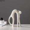 Sandstone Style Cat Sculpture Desk Decoration Ornaments Modern Crafts Abstract Kitten Statue Resin Artwork Room Aesthetic Decor