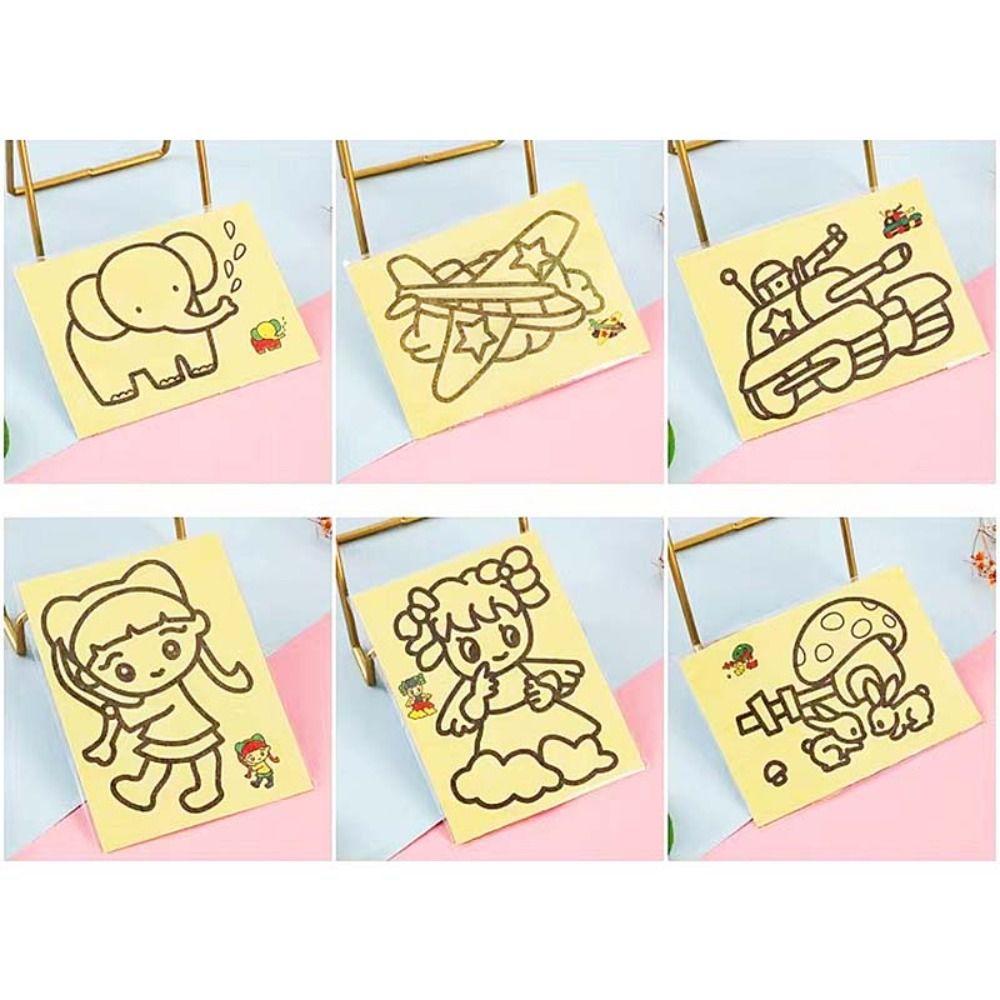 Brush Art Painting Sand Painting Set Paper Picture Drawing Coloring Toys  Children/Kids/Toddlers