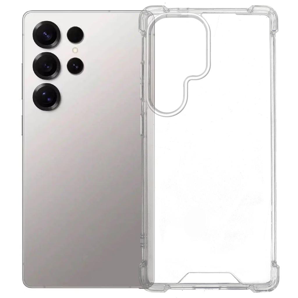 For Samsung Galaxy S24 Ultra Clear Phone Case TPU+Acrylic 1.5mm Shockproof Back Cover