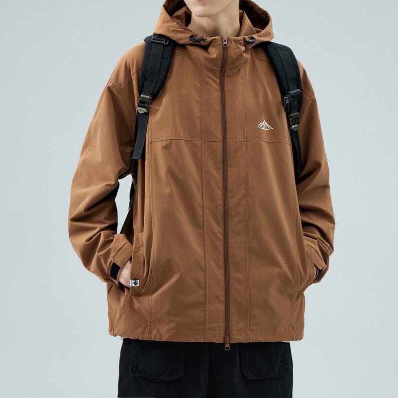 Yacang Charge Jacket Men'S Season Loose Windbreaker Hooded Cotton Jacket Men'S Clothes Casual Jacket Men'S