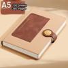 A5 Leather Student Subject Notebook, Buckle Office Notepad, Business Meeting Record Book, Travel Log, Diary, 130 Sheets 260 Pages