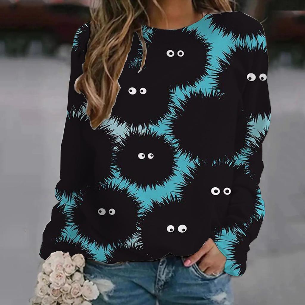 2024 Autumn/Winter Halloween Shoulder  Fashion Women's Long Sleeve T-shirt Hot Trendy Fashion Top