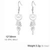Unalome Lotus Flower Dangle Earrings Stainless Steel Yoga Buddhism Pendant Drop Earring Spiritual Jewelry Gift for Women