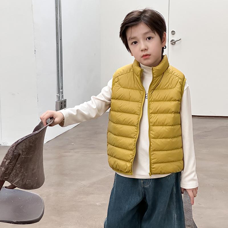 Children's white duck down parent-child ribs down jacket with thermal padded jacket jacket/vest