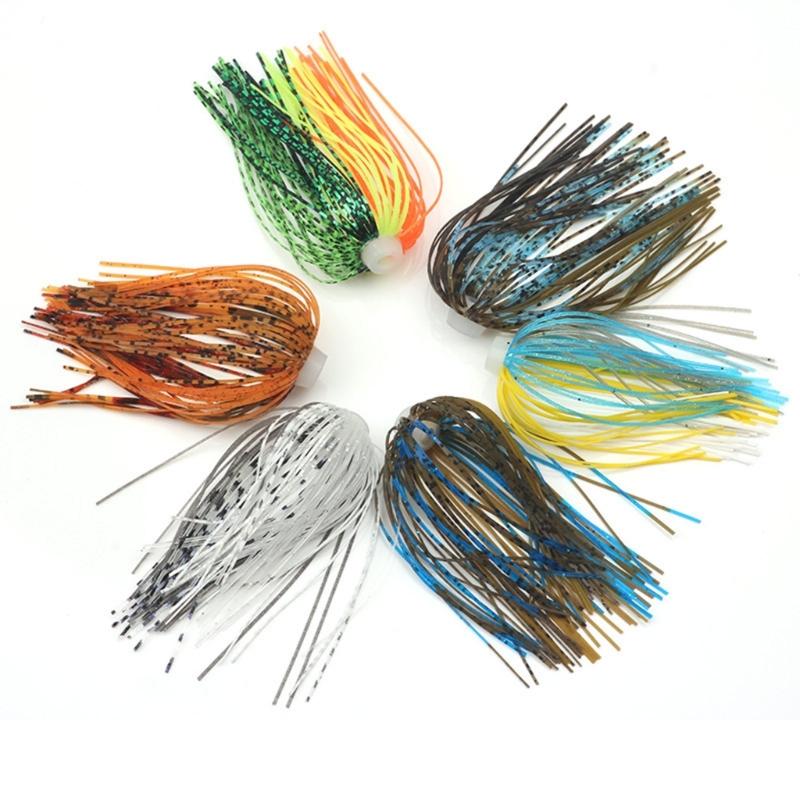 5Pcs Silicone Spinnerbait Skirts DIY Fishing Jig Lures 88 Strands Rubber Skirts