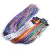Headdress Rainbow Silk Hair Extensions Long Straight Sparkly Ponytail Sparkle Shiny Hair Tinsel