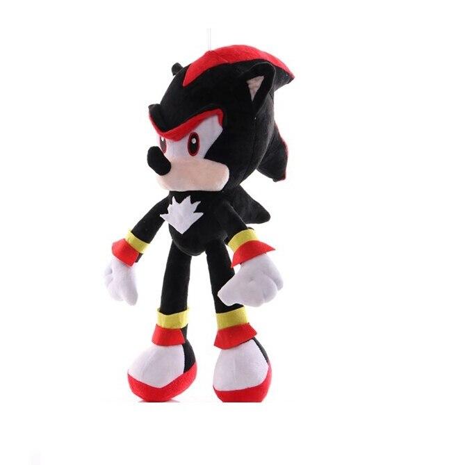 Shadow Sonic Musical Plush Toy 30cm Action Figure with Sound and Suction Cup Hanger Black