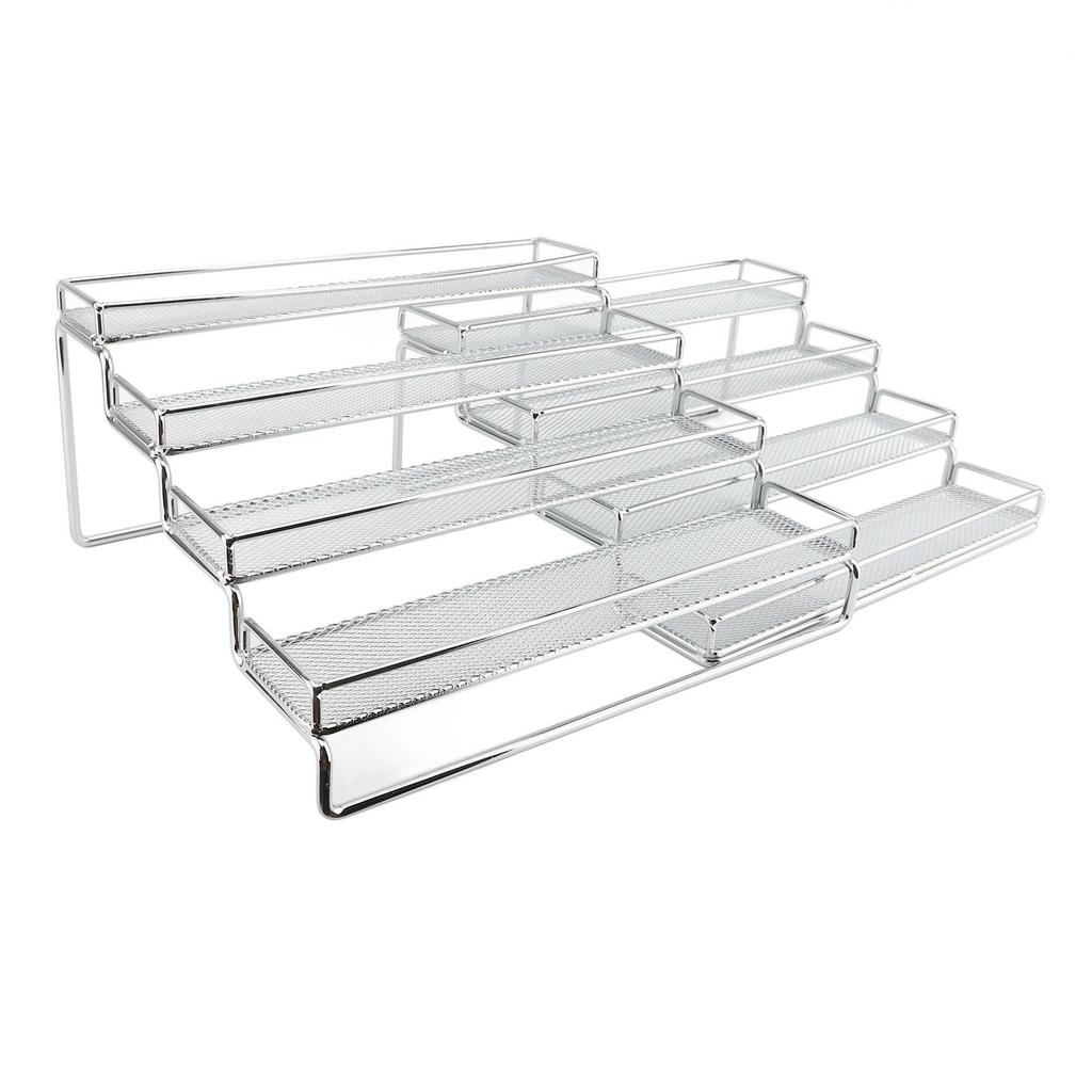 4 Tier Seasoning Rack Organizer Iron Wire Expandable Seasoning Organizer Kitchen Counter Shelves