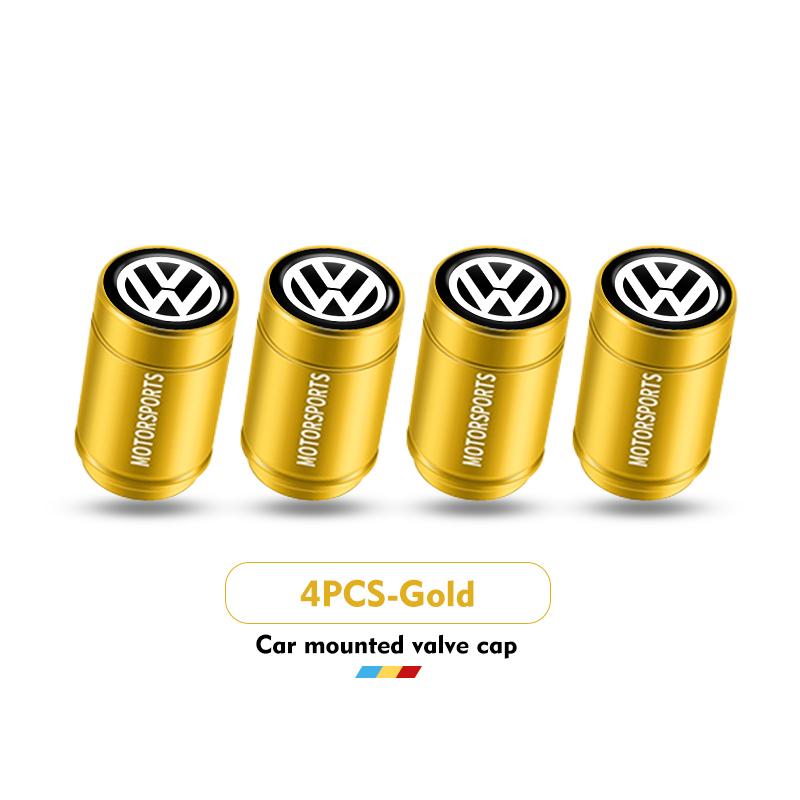 Valve Stems Caps 4pcs Car Wheel Tire Valve Caps Air Stem Covers Auto Parts For Volkswagen VW Scirocco Jetta Beetle Golf 4 5 6 Pa zr2