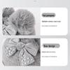 Girls' Winter Bow Double Pom-Pom Knitted Beanie