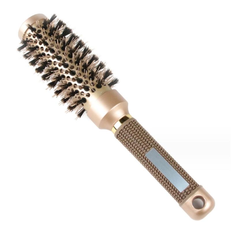Professional 1PC 4 Size Gold Round Hair Comb Hairdressing Curling Hair Brushes Barrel Comb For Blow Dry Salon Styling Tools