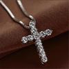 Unisex Cross Necklace with Full Diamond Pendant - Elegant and Versatile Clavicle Chain