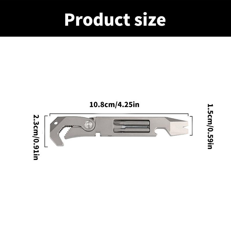 Multifunction Crowbars Screwdriver Bottles Opener for Camping Hiking Repair Titaniums Alloy Pry Bar Multipurpose Wrench