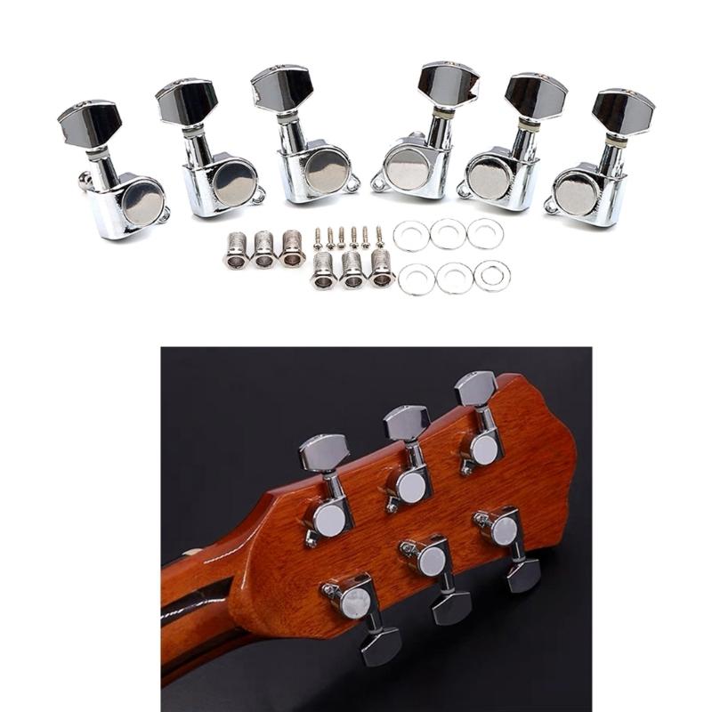 Guitar Lock String Tuners 3R3L Guitar Locking Tuning Key Pegs Guitar Machine Head Replacement Parts for Electric Guitar