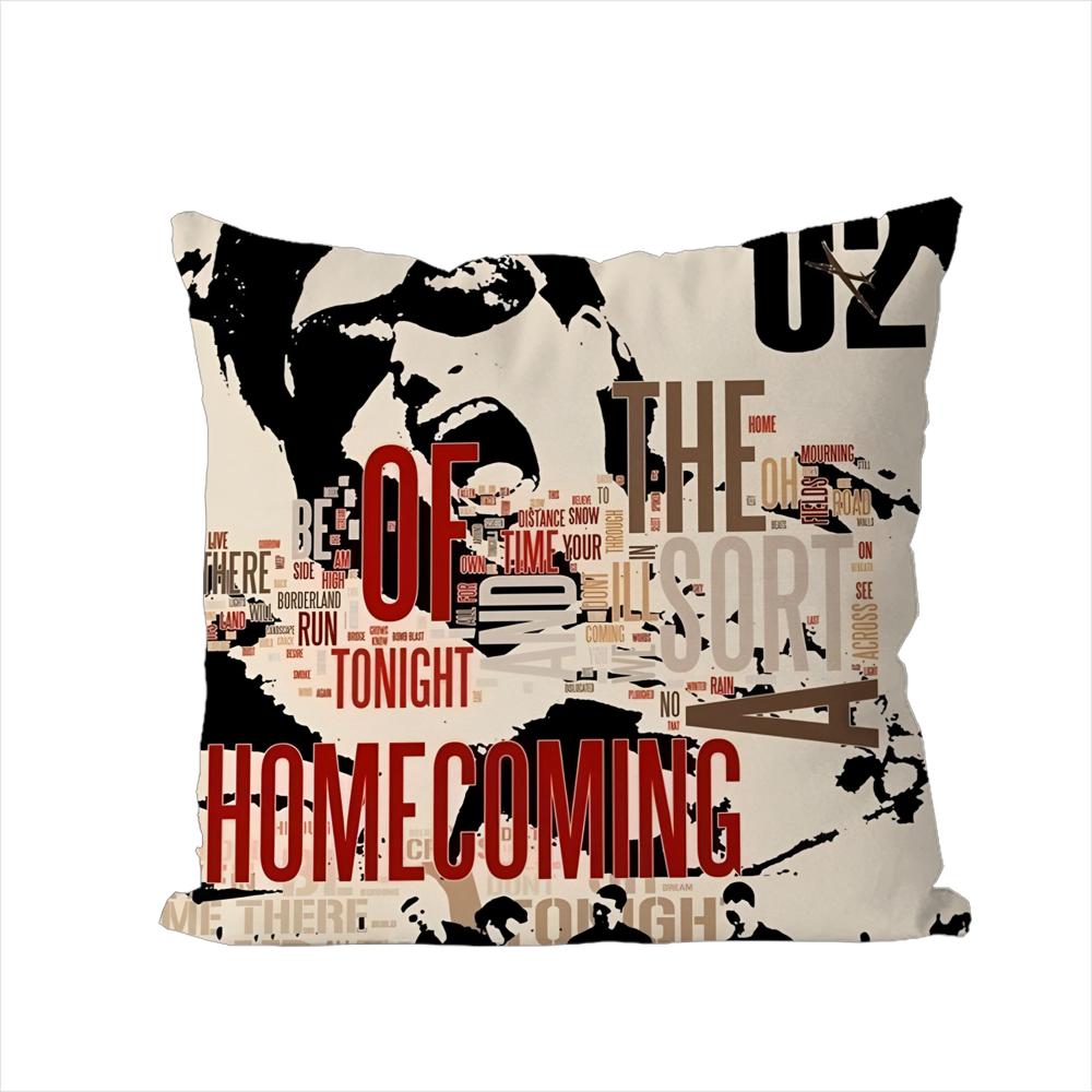 

Band UU2 Pillow Case For Car Sofa Decorative Home Doublesided Print Plush Square Throw Pillow Cushion Cover 30x30cm