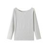 2 oblique collar one-word shoulder 2 cotton bottoming shirt with pure desire long-sleeved t-shirt women's autumn and winter loose and thin top