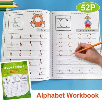 A4 Size Trace Letters Alphabet Handwriting Practice Workbook Preschool Kindergarten Letter Writing Coloring Book