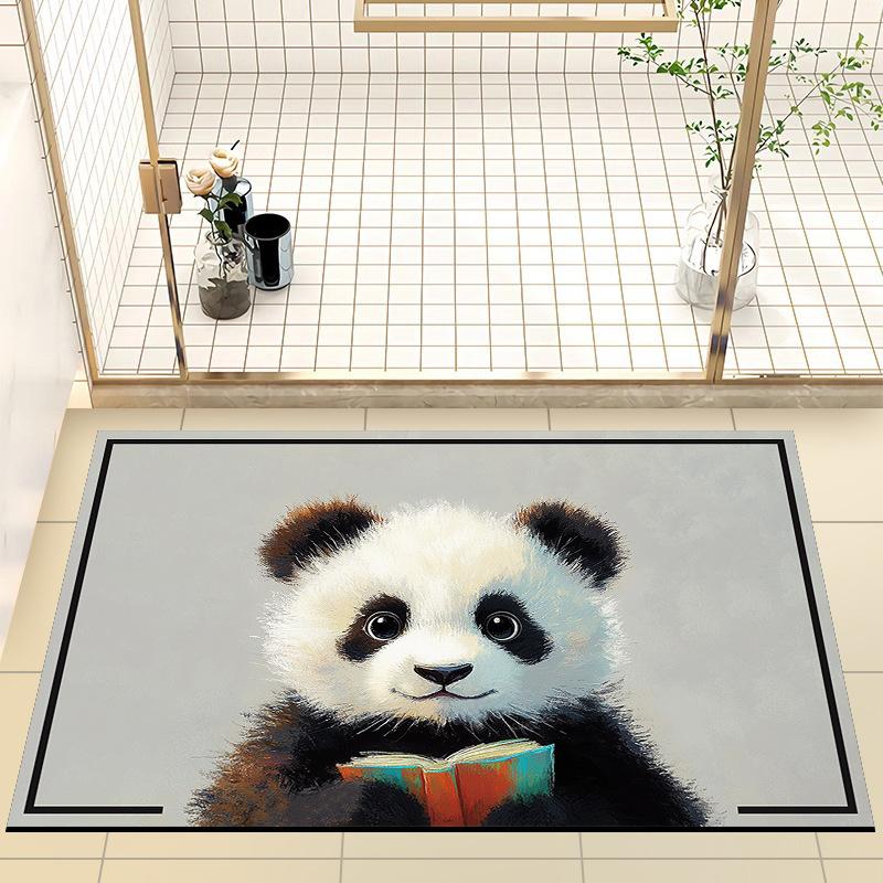 

Коврик для ванной с изображением животных из мультфильмов, нескользящий, быстросохнущий, коврик для домашнего туалета, впитывающий коврик для двери ванной комнаты 40 * 60Cm diatom mud