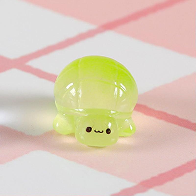 

1 шт. Красочная светящаяся мини-черепаха Фигурка для микроландшафта Украшение DIY Светящаяся черепаха Миниатюрная статуэтка Декор для горшечного сада зелёный