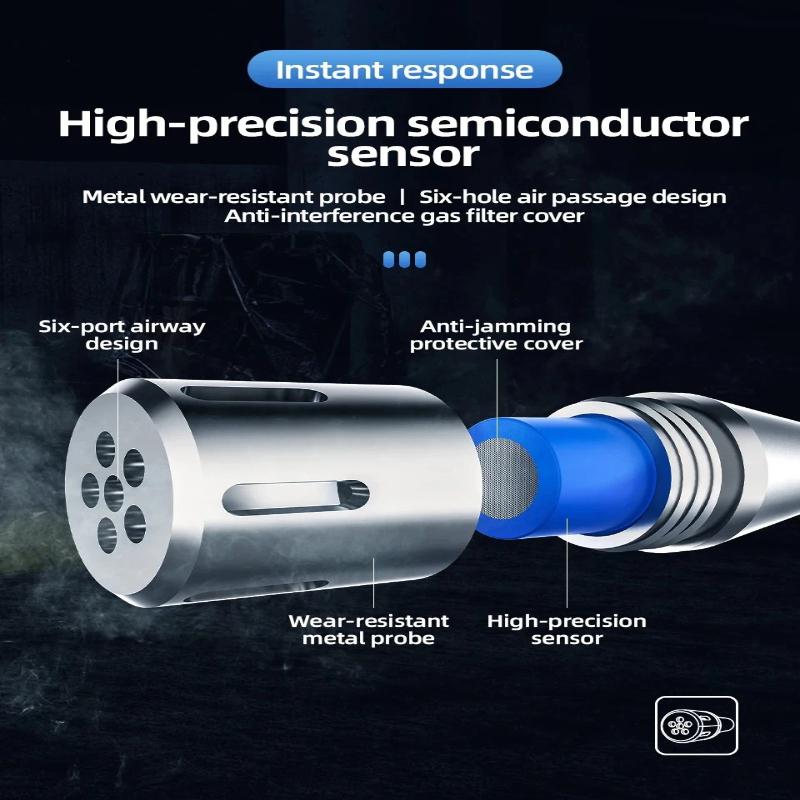 Professioneller Brenngasdetektor-Analysator 50000 PPM 100% LEL Gasleckdetektor LCD-Bildschirm Ton- und Lichtalarm Gasanalysator CH4 C2H2 C6H6 C2H5OH