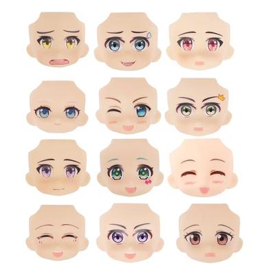 OB11 Bebek Yüzü 1/12 BJD Bebek Yüzü 3D Anime Çıkartma Gözlerle Sevimli Değiştirilebilir Yüzler GSC Kafa İçin DIY Aksesuarları Kız Hediyesi Çocuk Oyuncak