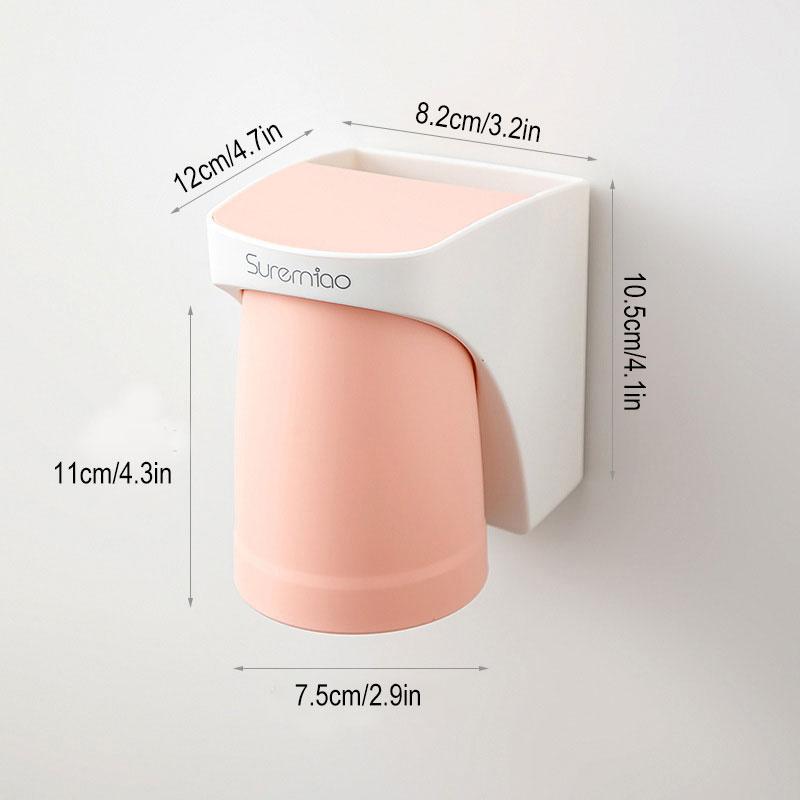 Toothbrush Holder Toilet Non-perforated Toothbrush Shelf Three-in-one Toiletry Cup Magnetic Tooth Cup Toothpaste Holder