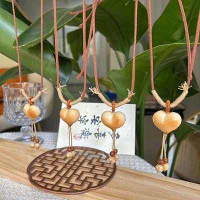 Ivory Heart Fruit Design Necklace for Women - Retro Style, Versatile Pendant Gift