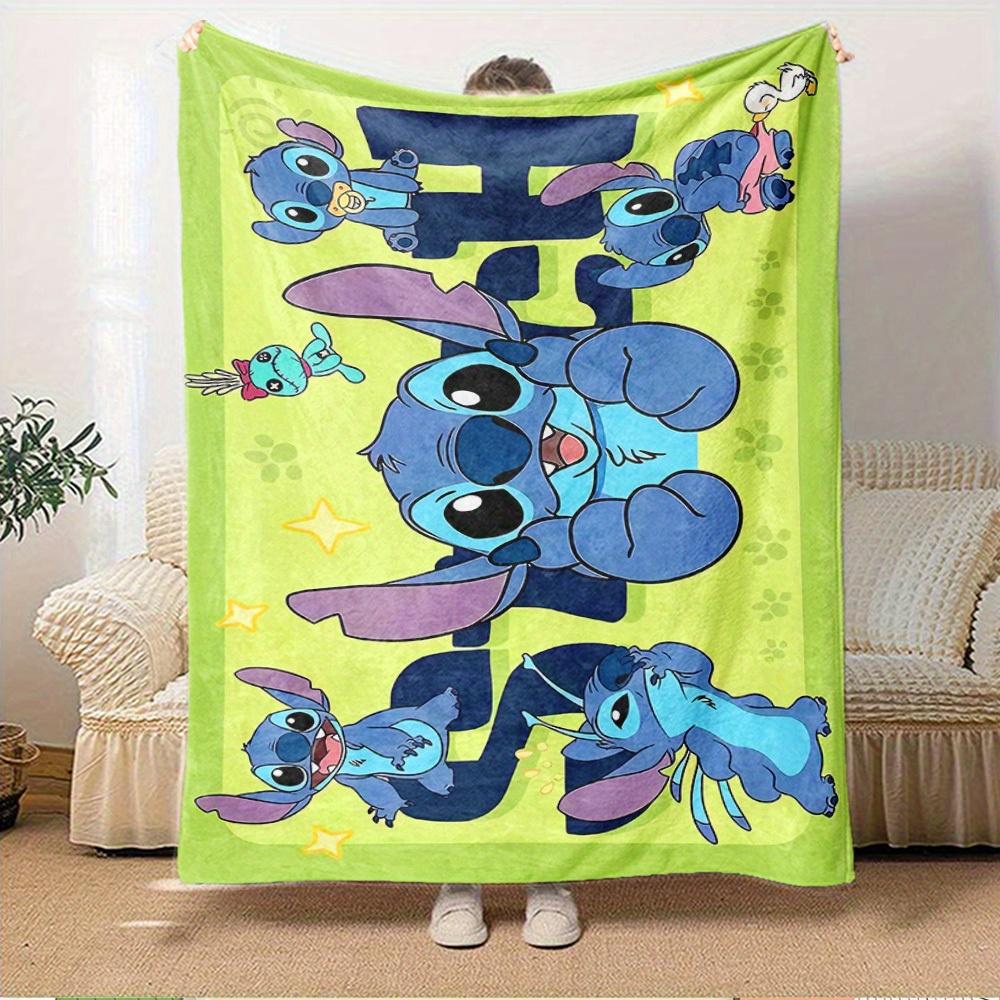1pc Flannel Stitch Character Pattern Bedding Throw Blanket Sofa Cover Gift Home Decor Cute Cartoon Pattern