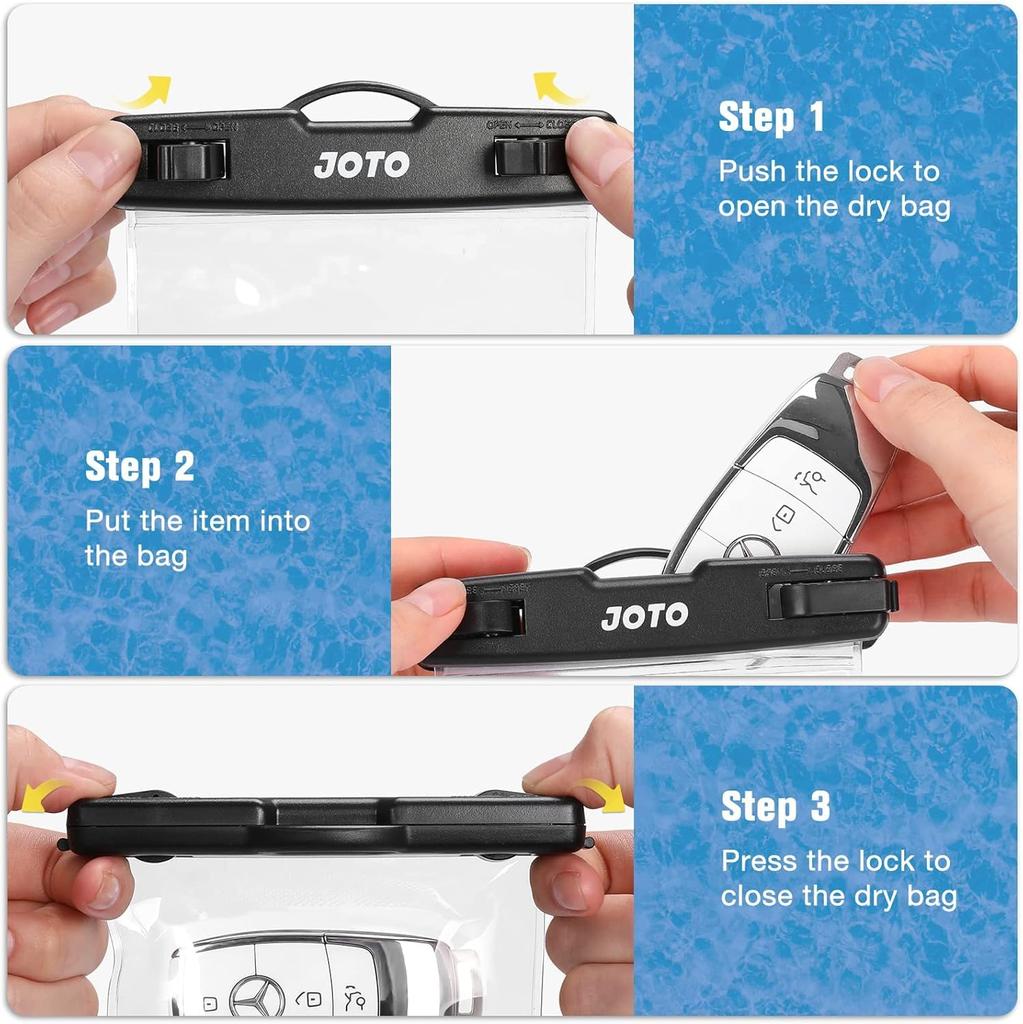 JOTO 2 Pack Waterproof Key FOB Holder Pouch with Key