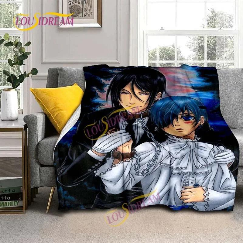 Black Butler Animation Flannel Blanket, Comfortable, Household Picnic Blanket, Suitable for All Seasons
