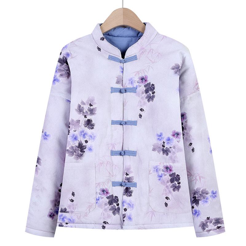 Women's Winter Thickened Warm Cotton Padded Jacket - Chinese Style Loose Outerwear for Middle-Aged and Elderly