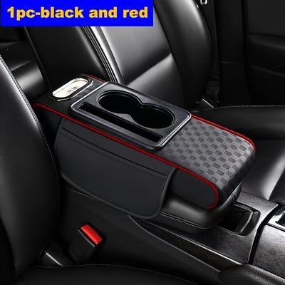 1pc PU Leather Car Armrest Height Pad with Cup Holder & Tissue Box Storage - Multi-Functional Organizer, Fit for All Cars, Armrest Cover for Car