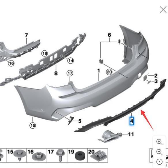 51128075714: Compatible with BMW 3 Series G20/G28 Rear Bumper Lower Section