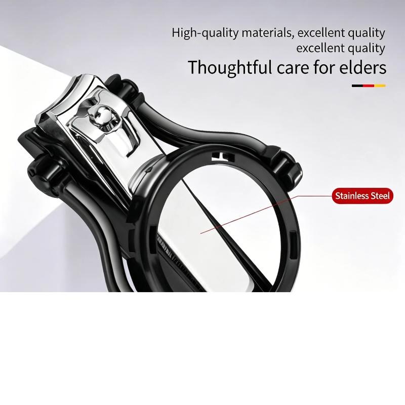 Precision Toenail Fingernail Clipper with Magnifying Glass Sharp Durable Trimmer Portable Pedicure Tool for Travel Gift