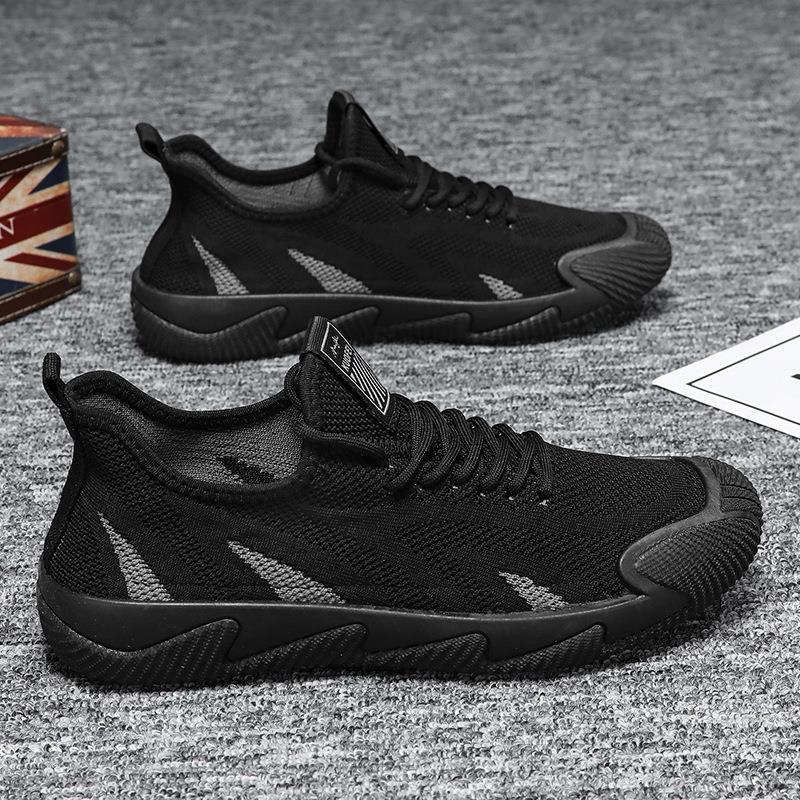 

Fashion Men s new breathable mesh Shoes Summer casual Sneakers Versatile running shoe Trendy comfortable male Vulcanized shoes Homme 39 чёрный