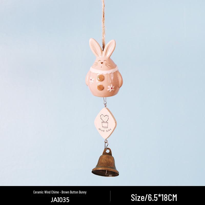 Totoro Ceramic Wind Chime Ornament - Cute Japanese Wall Decor for Girls' Bedroom