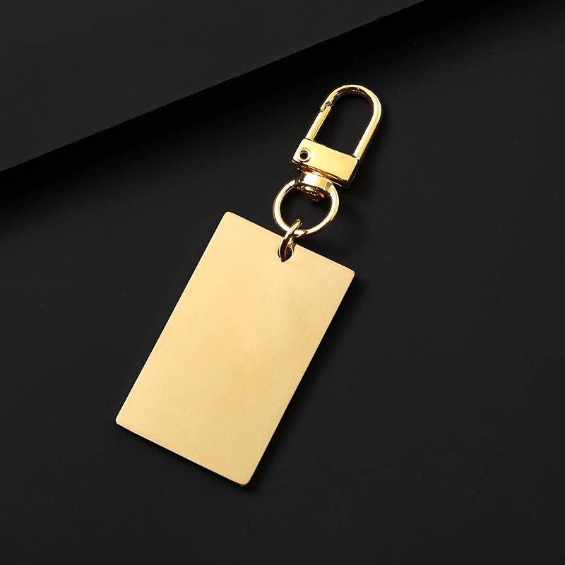 Engraved Stainless Steel Keychain Tag with Laser Printing