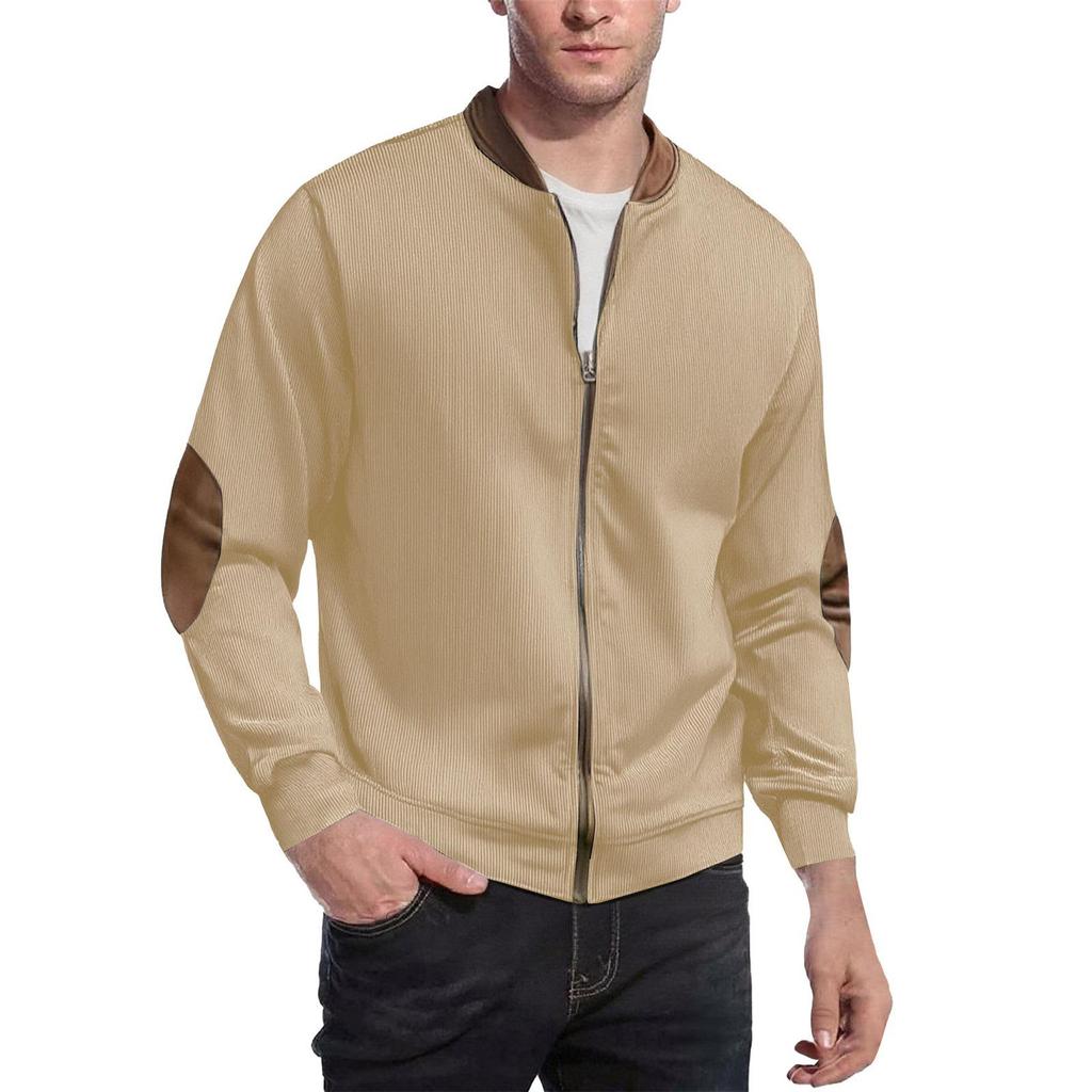 Available: Men's 2025 Autumn/Winter Casual Color Block Zipper Cardigan Sweatshirt, European American Style Workwear.