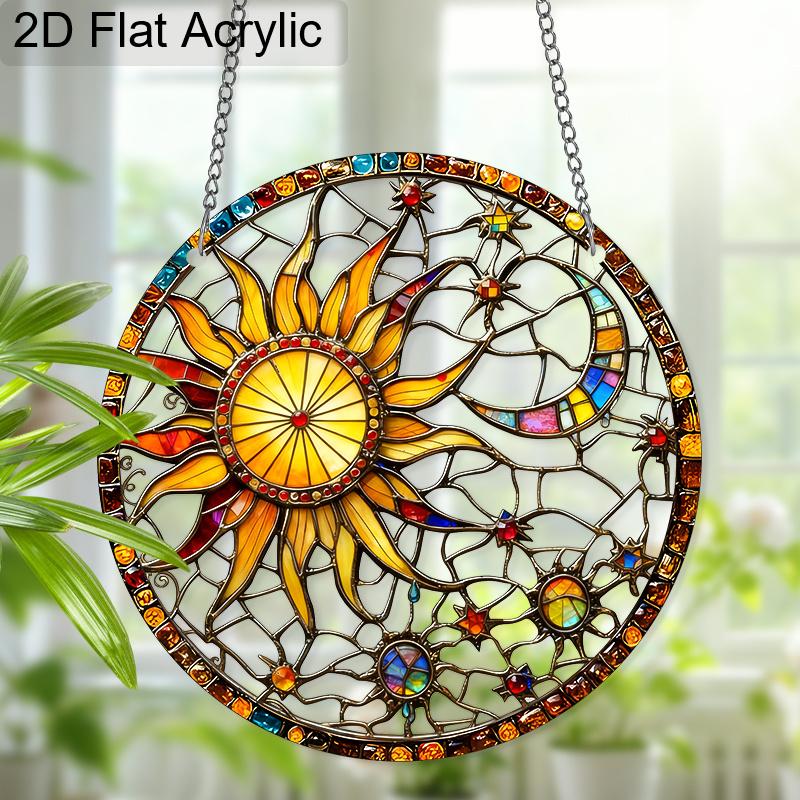 Suncatcher Tulipani Colorati in Acrilico Effetto Vetro Colorato Ornamento da Appendere alla Finestra Regali per Amanti dei Fiori