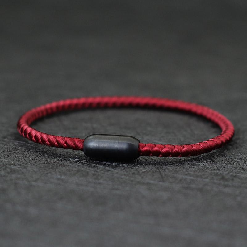 New Grade A Keel Rope Bracelet Men Stainless Steel Magentic Clasp Pulsera Roja Braclet Tissu Homme Gift For Him Cord Chain Joias