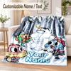 Erstaunliche Welt von Gumball Benutzerdefinierter Name Flanell-Kuscheldecke Weich Warm für Sofa Bett Innenbereich Zuhause