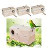 3x Wooden Nest Box Nesting Feeding Feeder & Stick M
